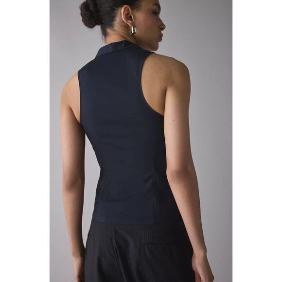 NWT Urban Outfitters Party Girl Top Black Cotton Button Down - Picture 4 of 9